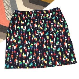 TALBOTS FUN BUOY PRINT NAUTICAL SKIRT
